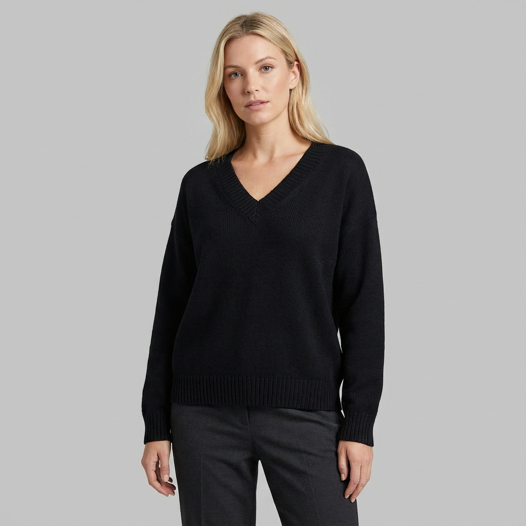 ramona | Jersey de punto texturizado con cuello en V