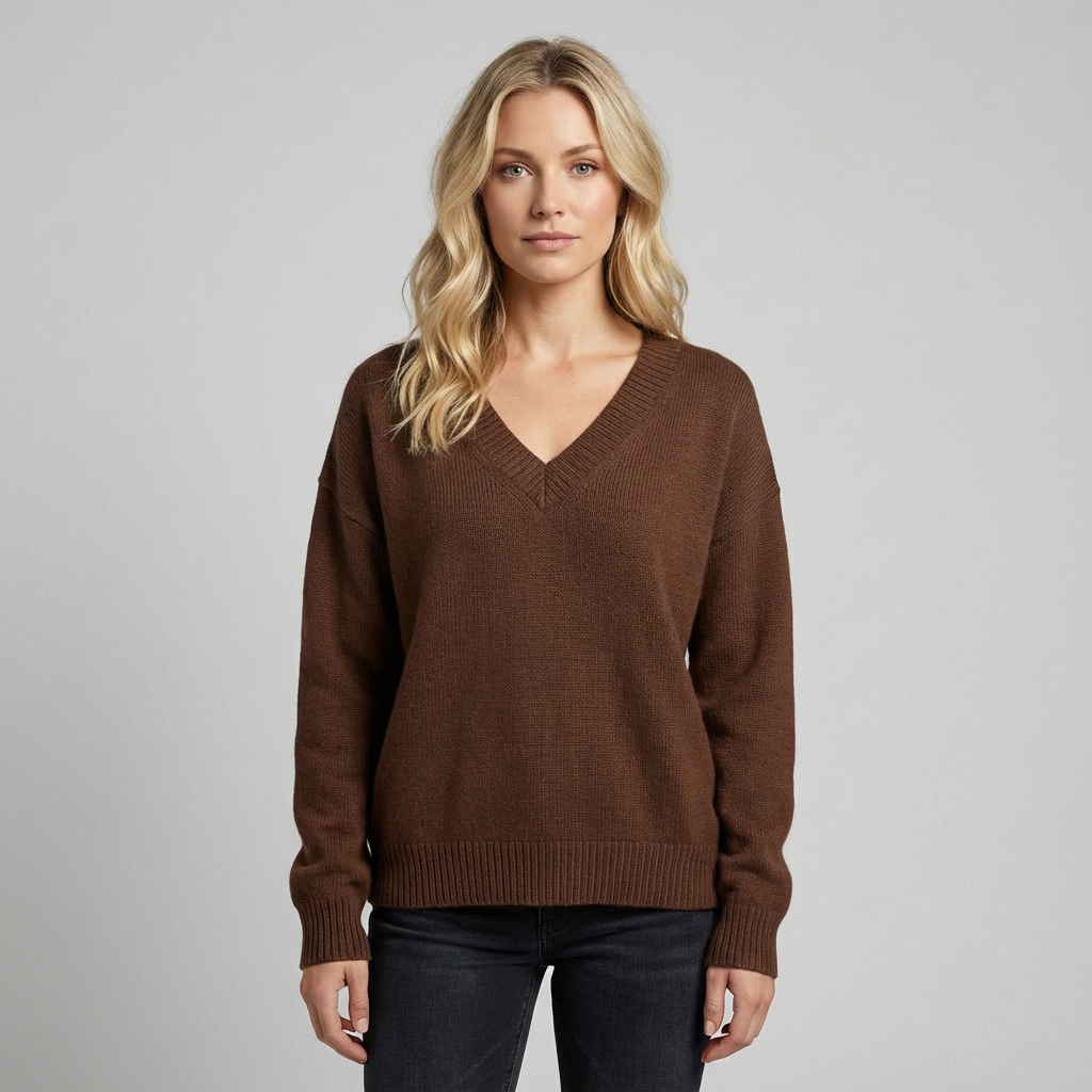 ramona | Jersey de punto texturizado con cuello en V