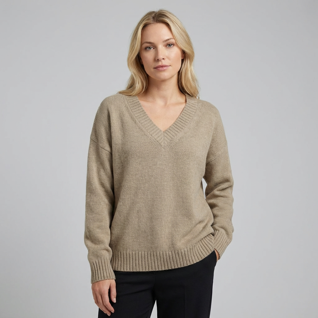 ramona | Jersey de punto texturizado con cuello en V