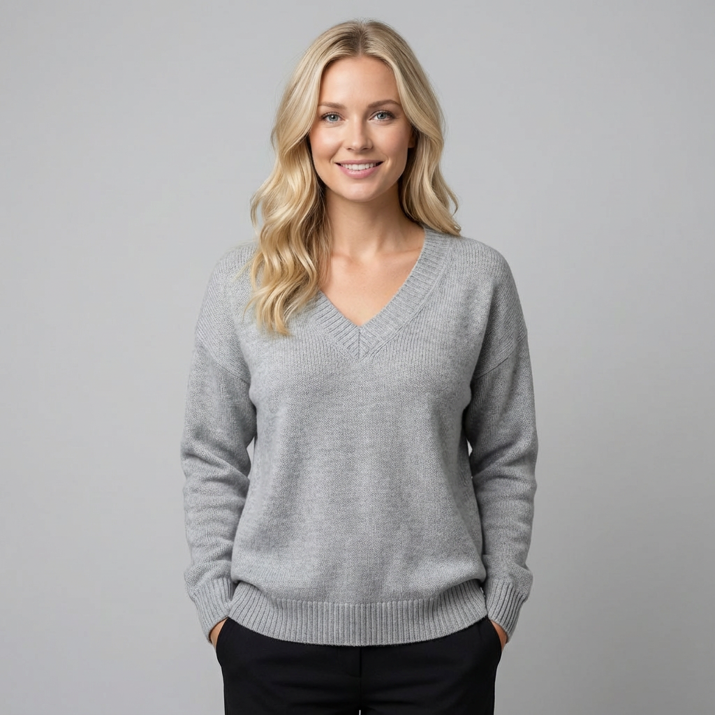 ramona | Jersey de punto texturizado con cuello en V