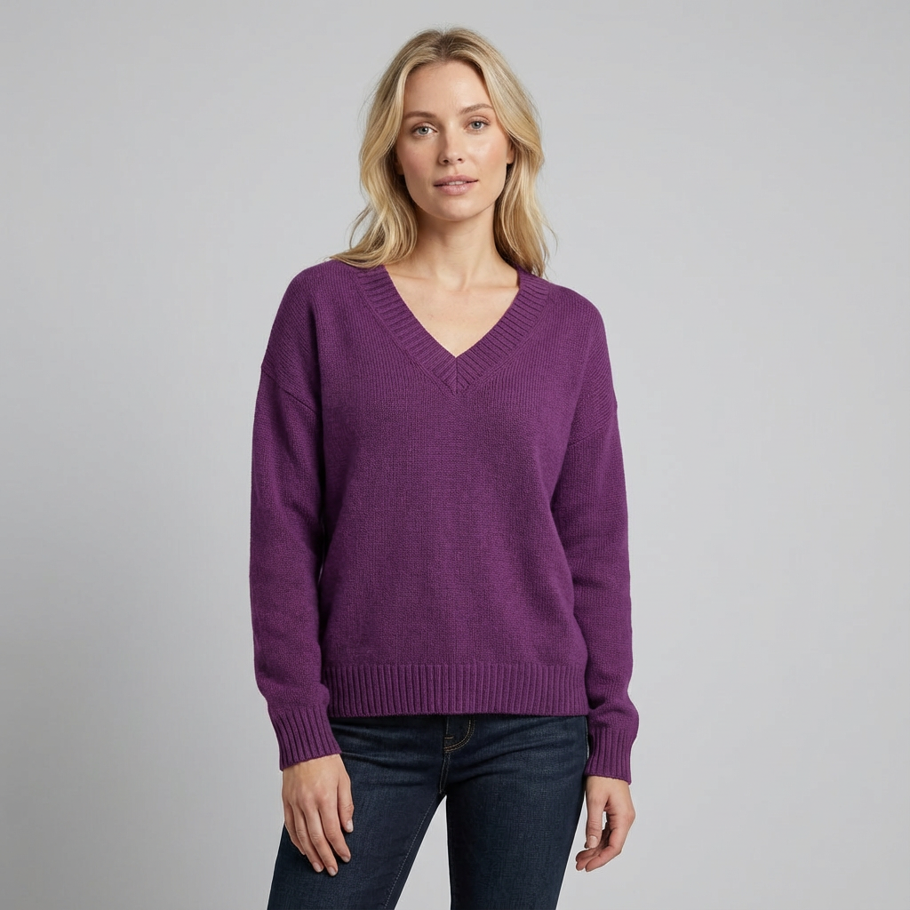 ramona | Jersey de punto texturizado con cuello en V