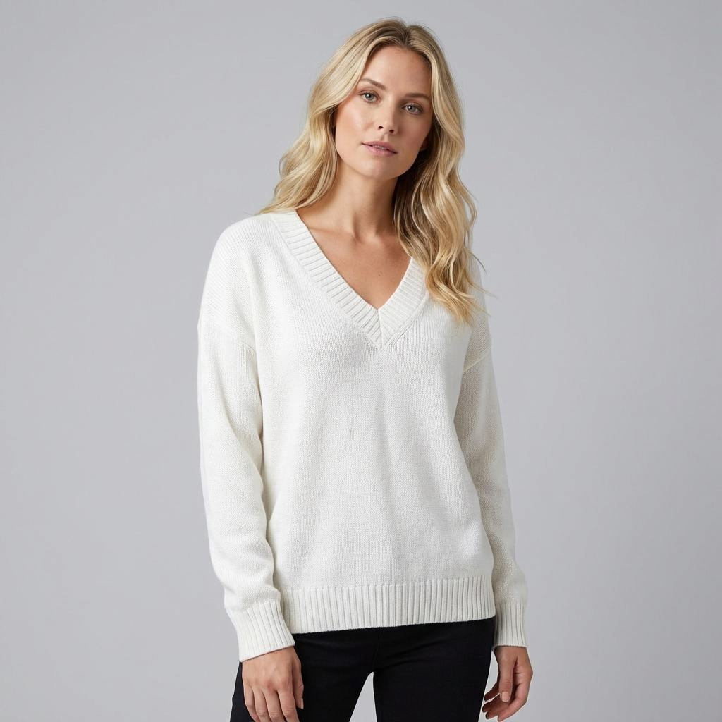 ramona | Jersey de punto texturizado con cuello en V