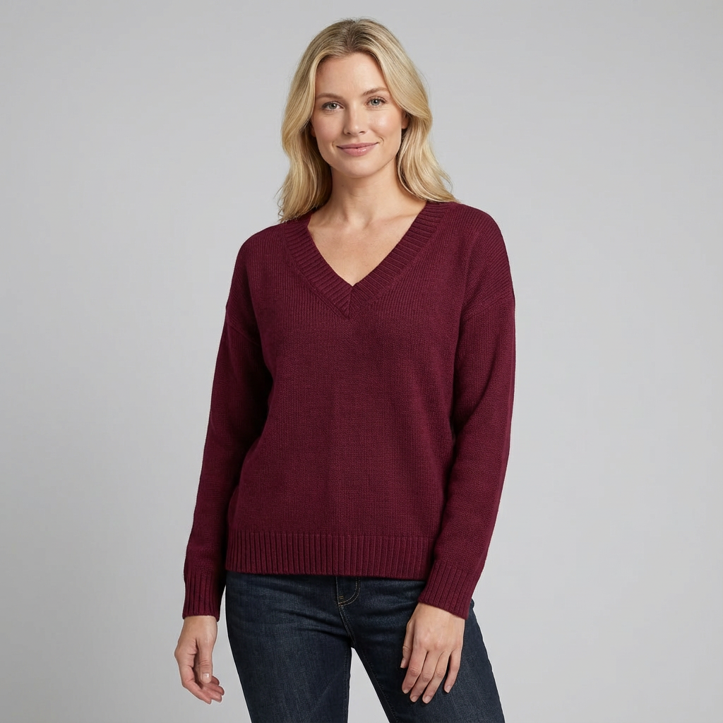 ramona | Jersey de punto texturizado con cuello en V