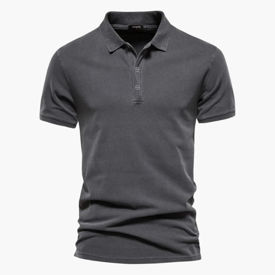 Polo informal para hombre con tapeta de botones y corte entallado