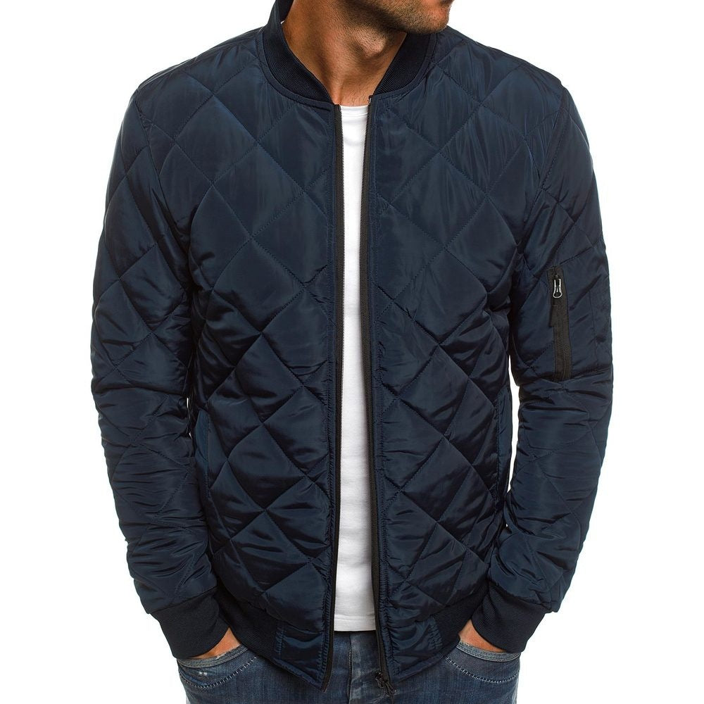 Chaqueta bomber acolchada para hombre con costuras ligeras de diamante