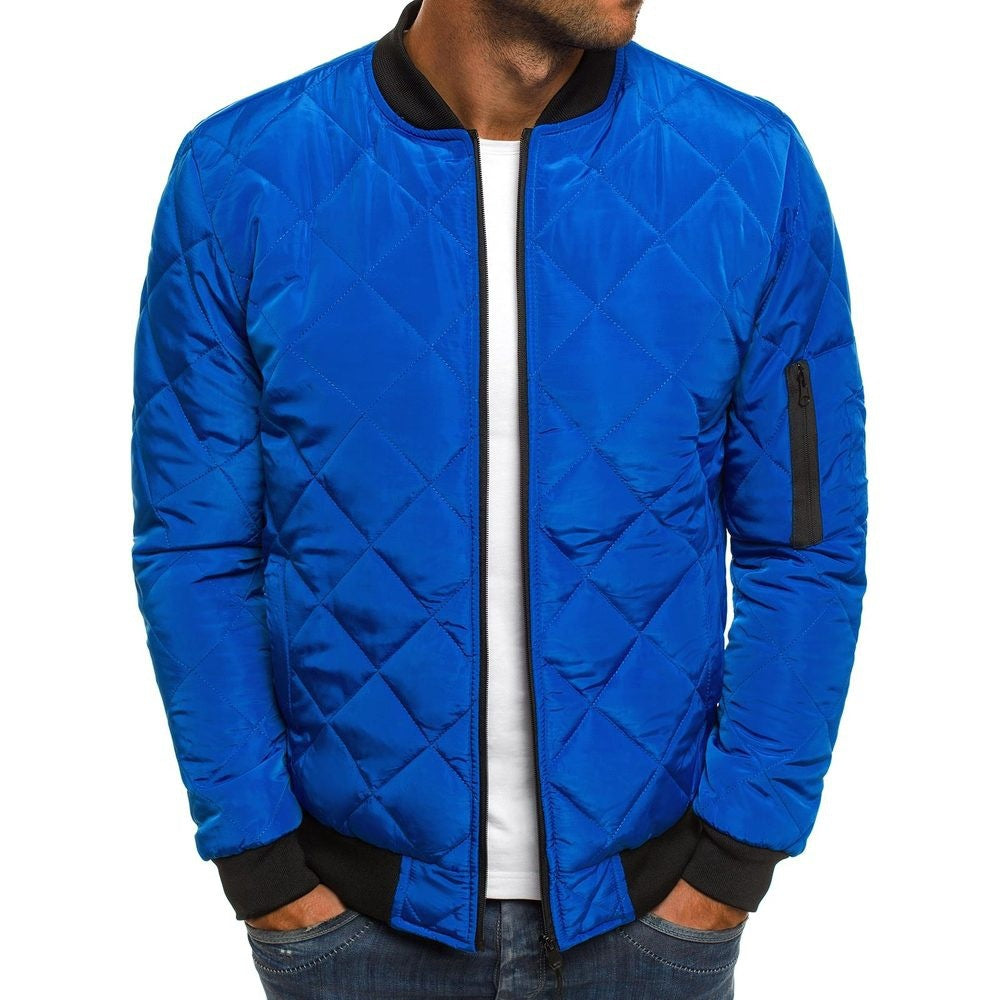Chaqueta bomber acolchada para hombre con costuras ligeras de diamante
