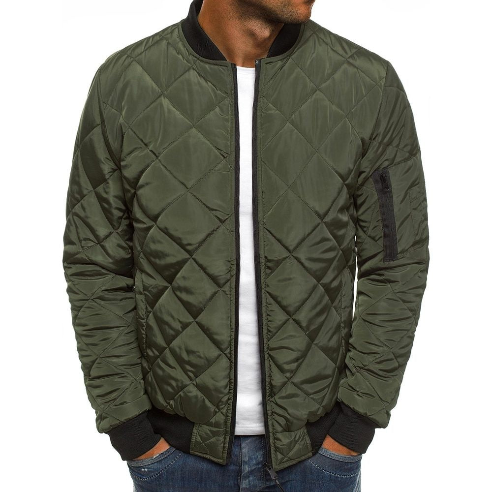 Chaqueta bomber acolchada para hombre con costuras ligeras de diamante