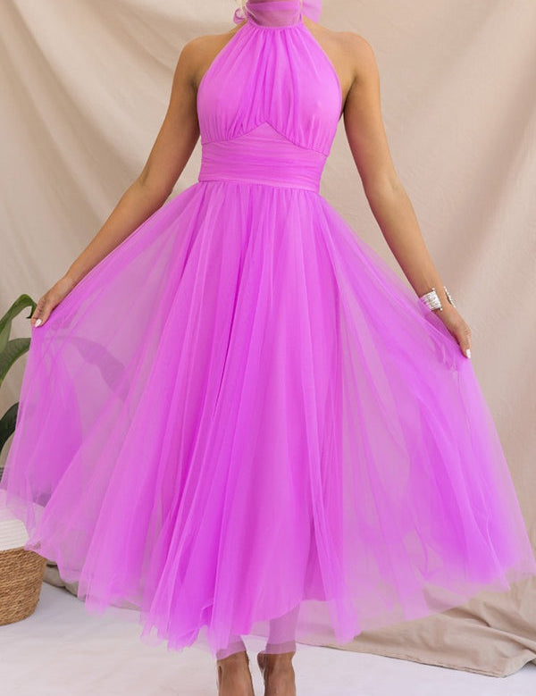 Women's Elegant Halter Neck Maxi Dress