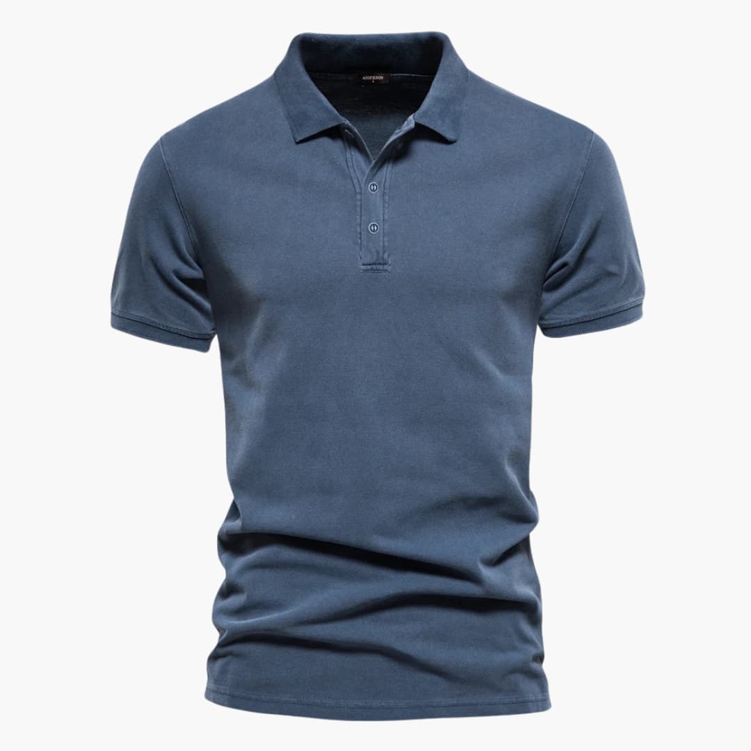 Polo informal para hombre con tapeta de botones y corte entallado