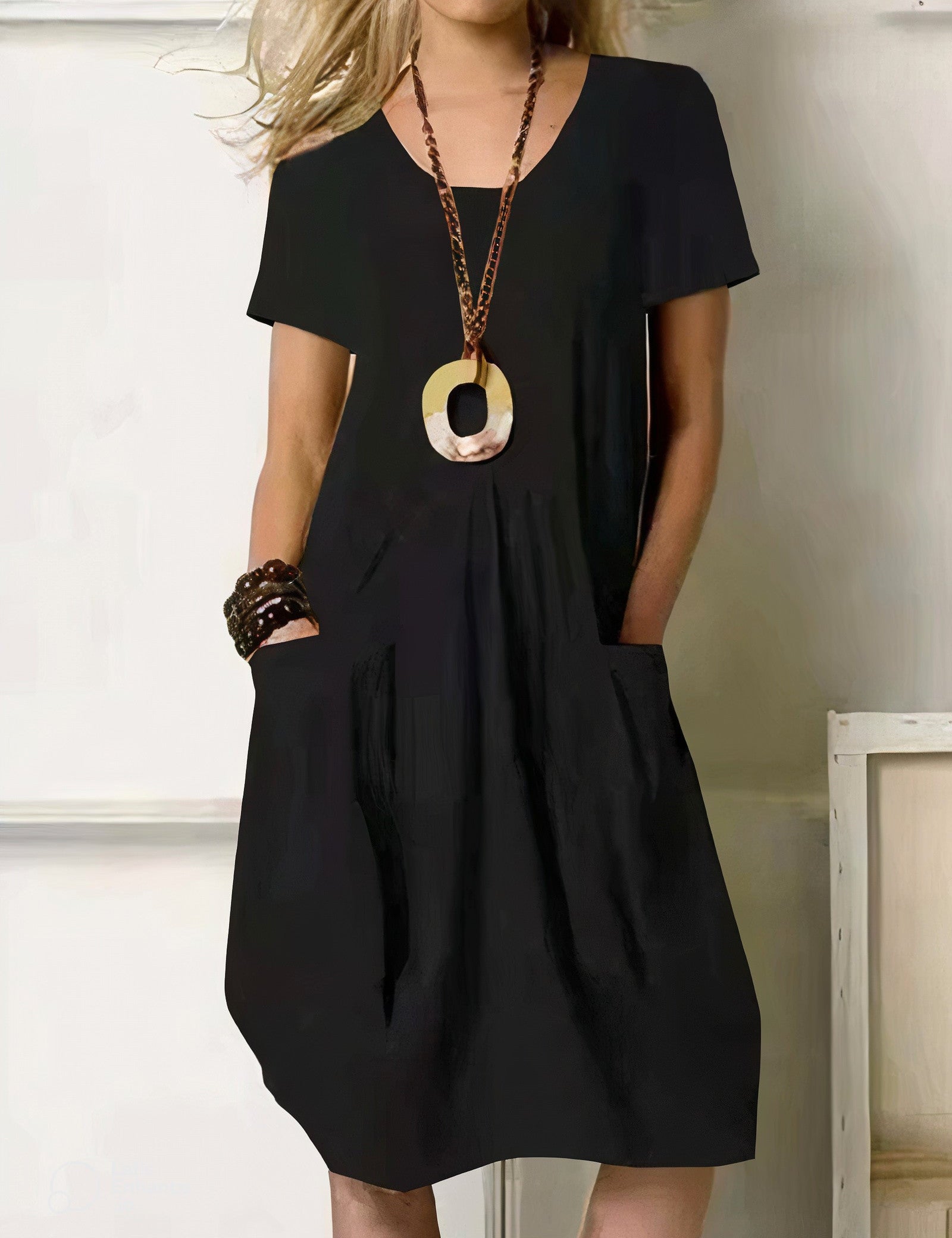 Vestido casual con bolsillos para mujer