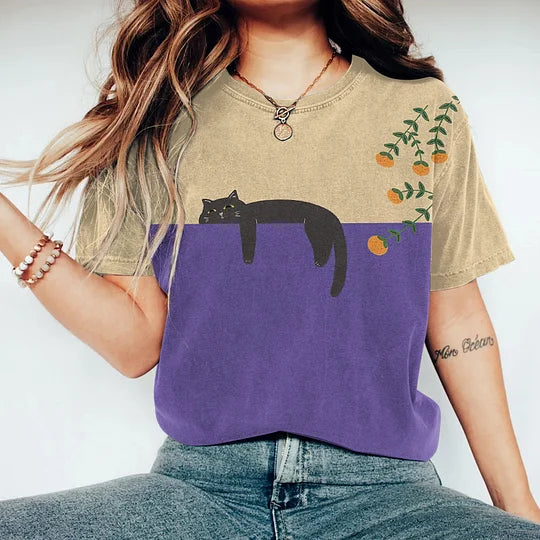Camiseta gráfica bicolor para mujer
