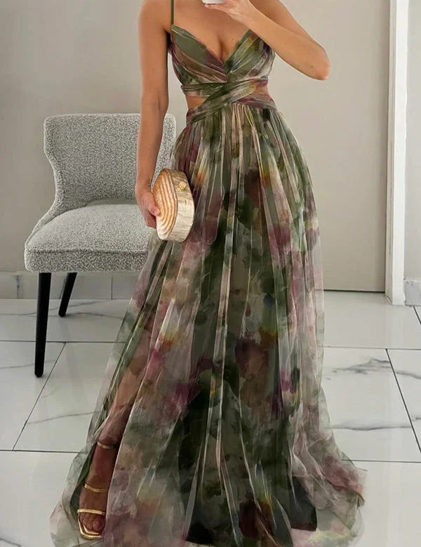 Enchanting Floral Print Maxi Dress for Women