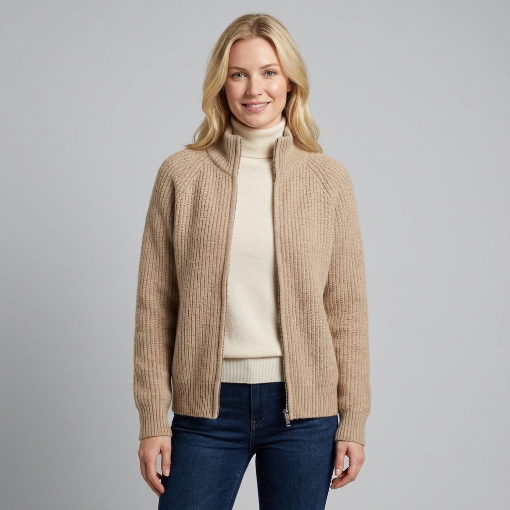 estela | Cárdigan de punto con cremallera integral