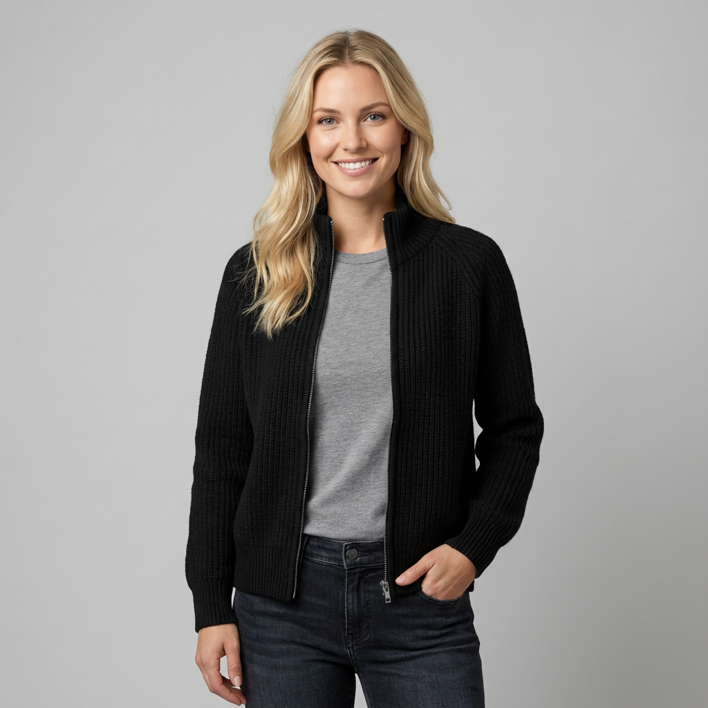 estela | Cárdigan de punto con cremallera integral