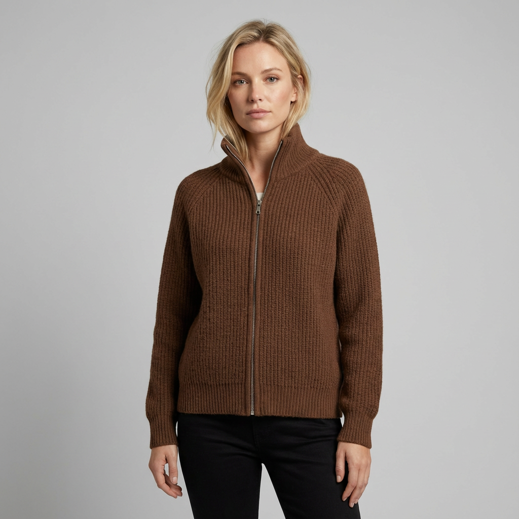 estela | Cárdigan de punto con cremallera integral