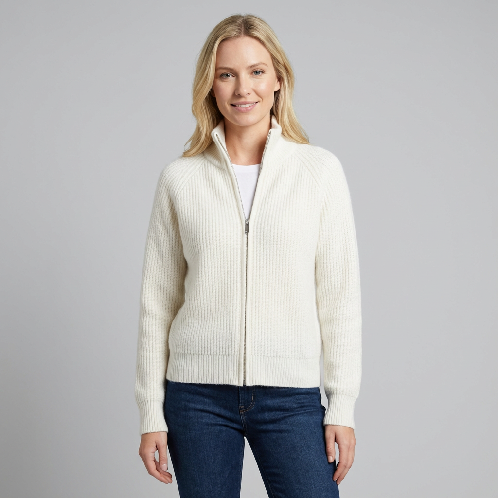 estela | Cárdigan de punto con cremallera integral