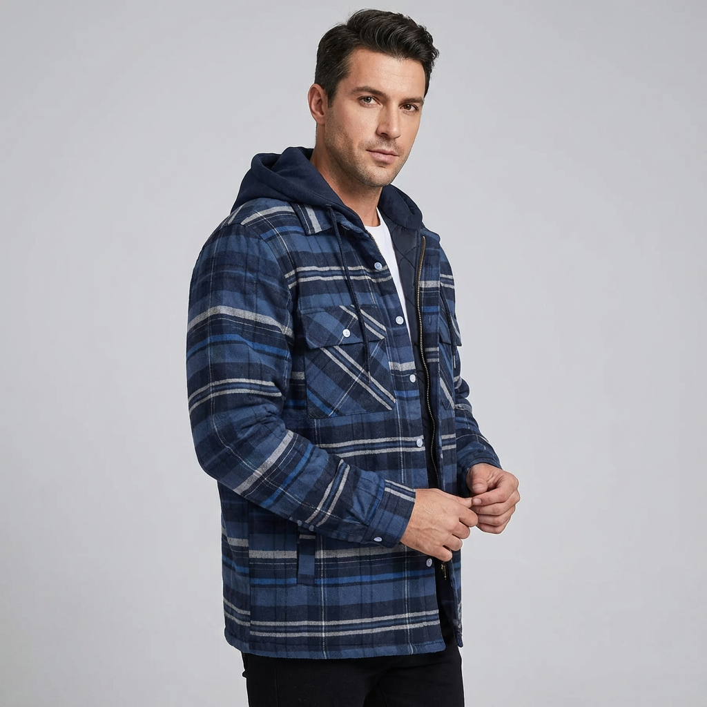 Mateo | Chaqueta bomber con capucha a cuadros