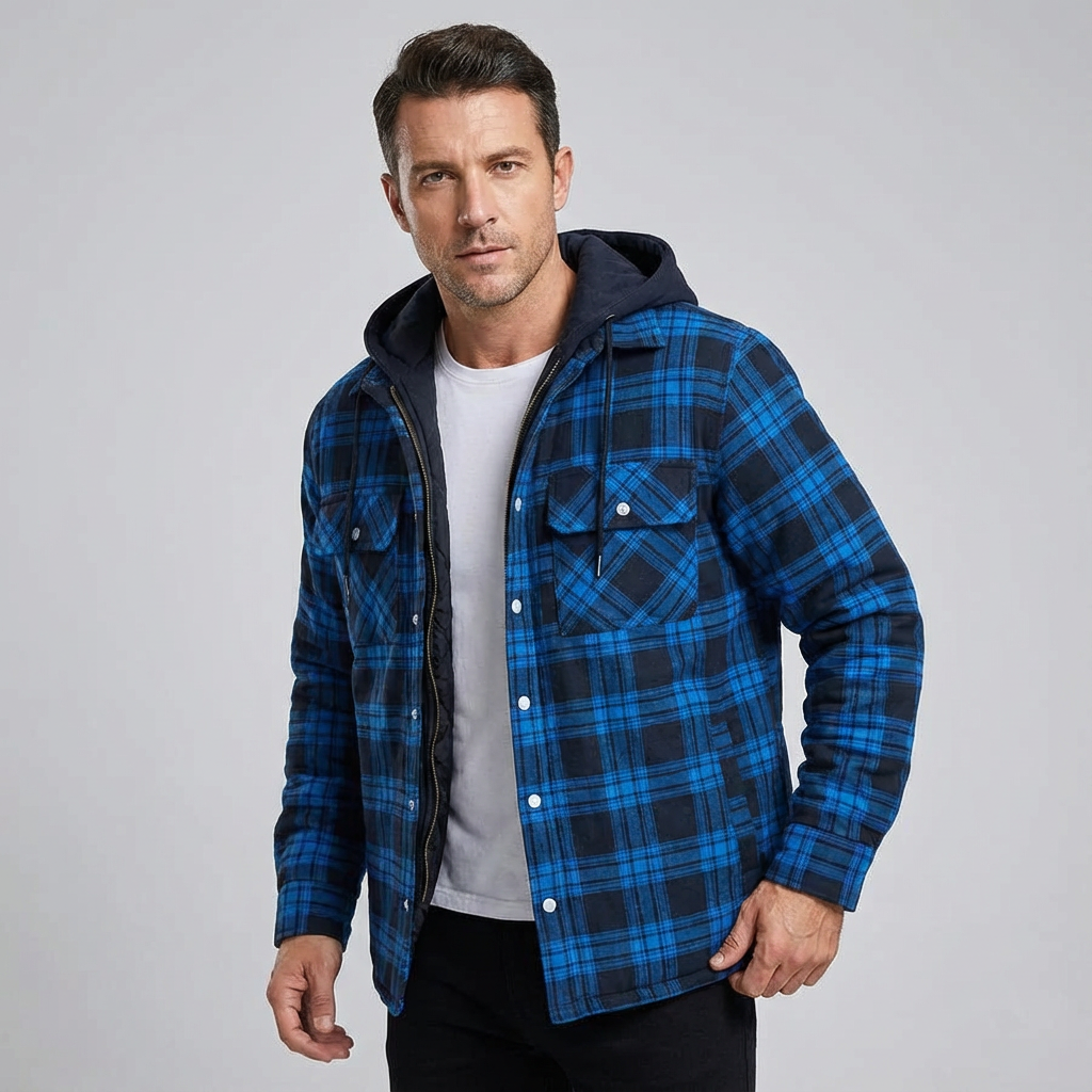 Mateo | Chaqueta bomber con capucha a cuadros