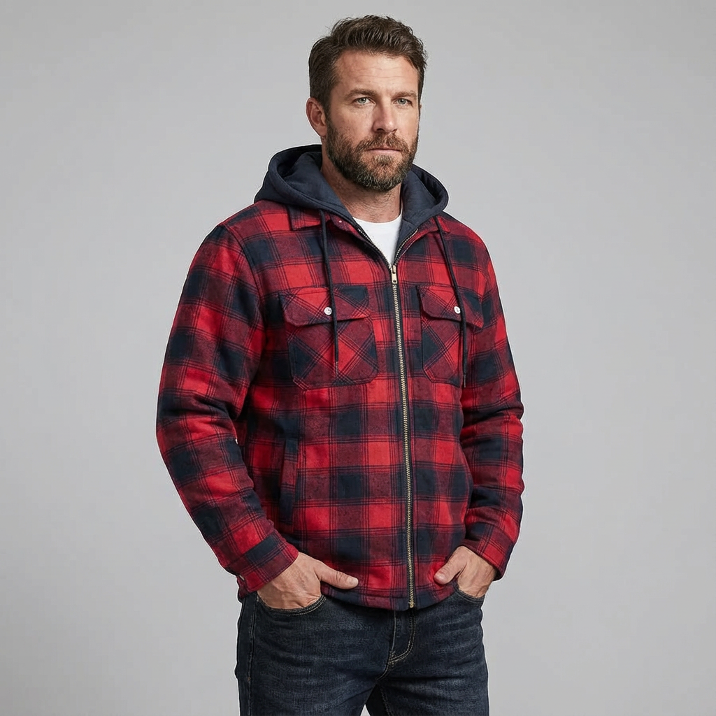 Mateo | Chaqueta bomber con capucha a cuadros