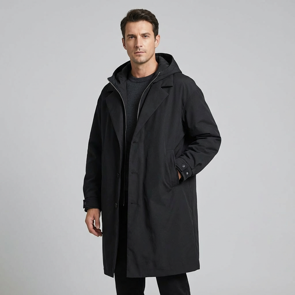 Marcos | Gabardina larga impermeable acolchada