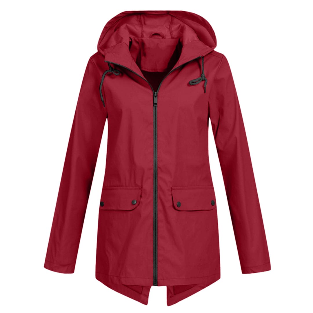 Chaqueta cortavientos ligera impermeable con capucha para mujer
