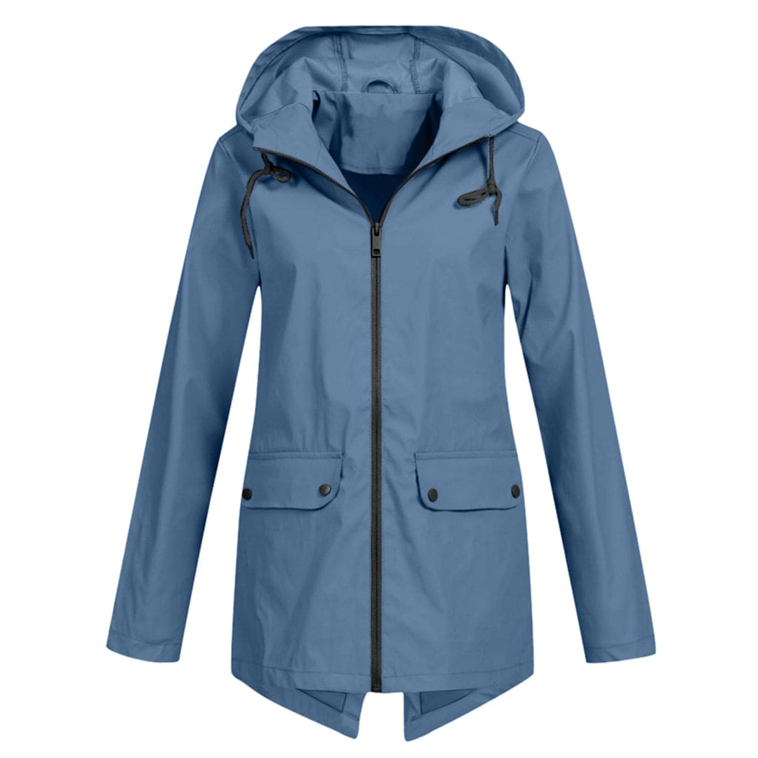 Chaqueta cortavientos ligera impermeable con capucha para mujer