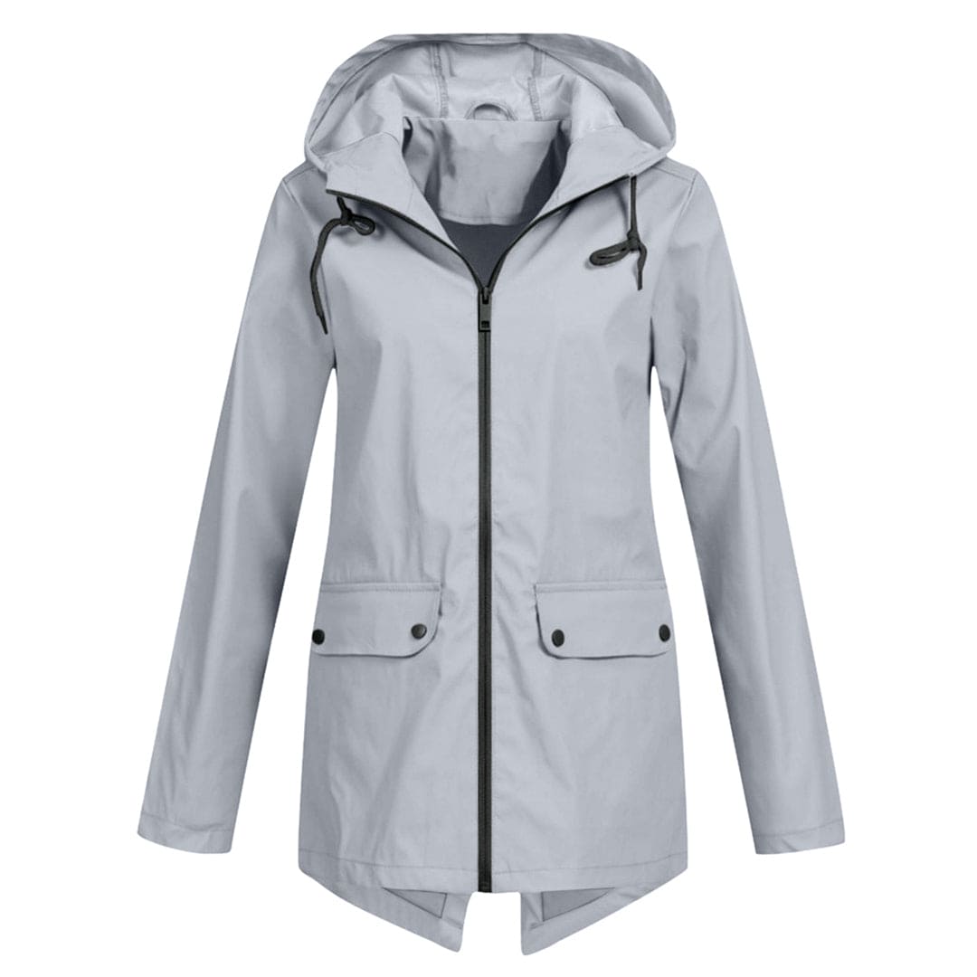 Chaqueta cortavientos ligera impermeable con capucha para mujer