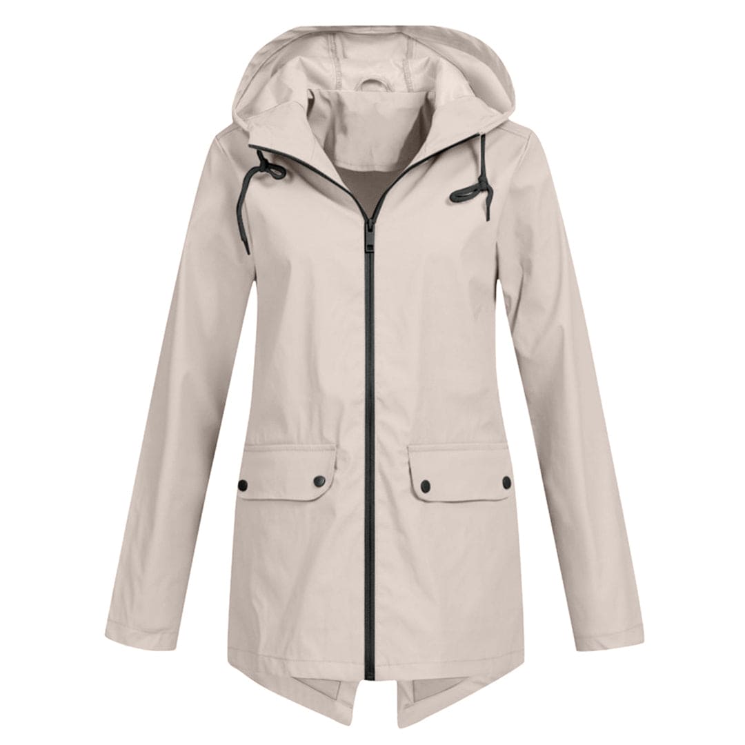 Chaqueta cortavientos ligera impermeable con capucha para mujer