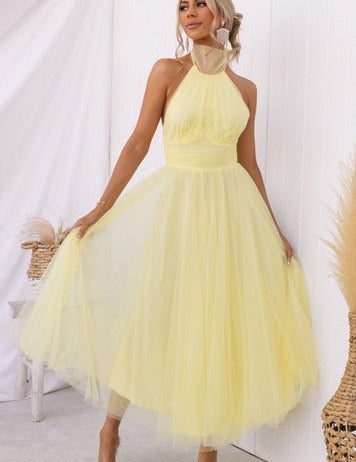 Women's Elegant Halter Neck Maxi Dress