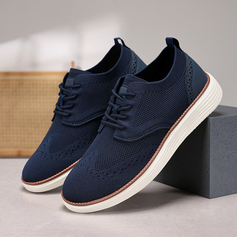 Zapatos casuales de punto con cordones y suela acolchada para hombre