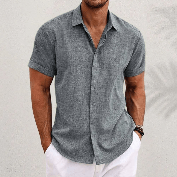 Camisa de manga corta con botones para hombre