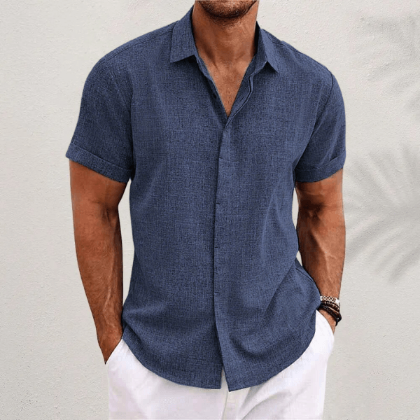 Camisa de manga corta con botones para hombre