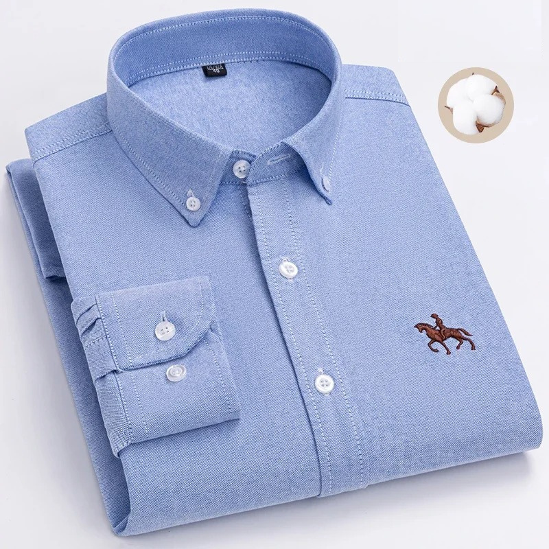 Camisa de cuadros de manga larga con botones para hombre con estilo informal elegante