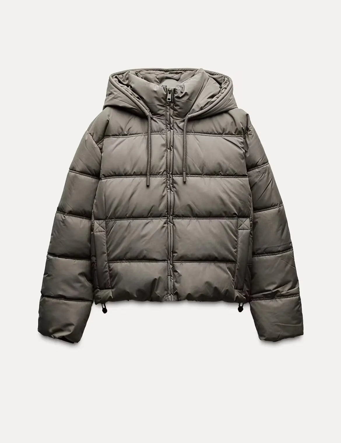 Chaqueta acolchada informal con capucha y aislamiento acolchado para mujer