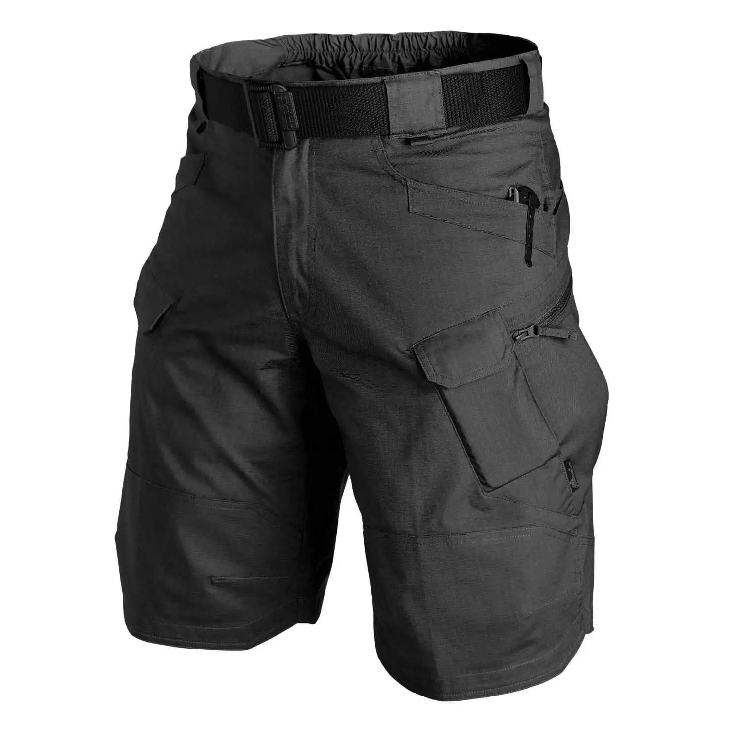 Pantalones cortos tácticos cargo para hombre con múltiples bolsillos y cinturón