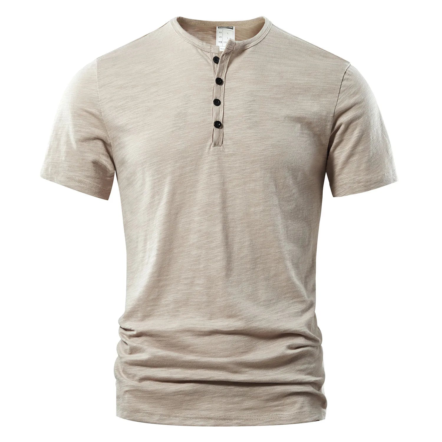 Polo informal de algodón de manga corta con botones para hombre
