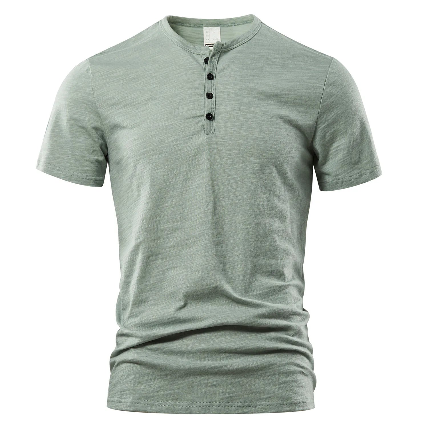 Polo informal de algodón de manga corta con botones para hombre
