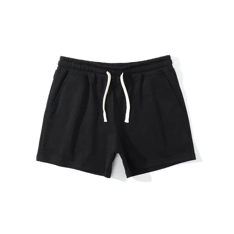 Pantalones cortos deportivos para correr para hombre con cintura con cordón y ajuste elástico