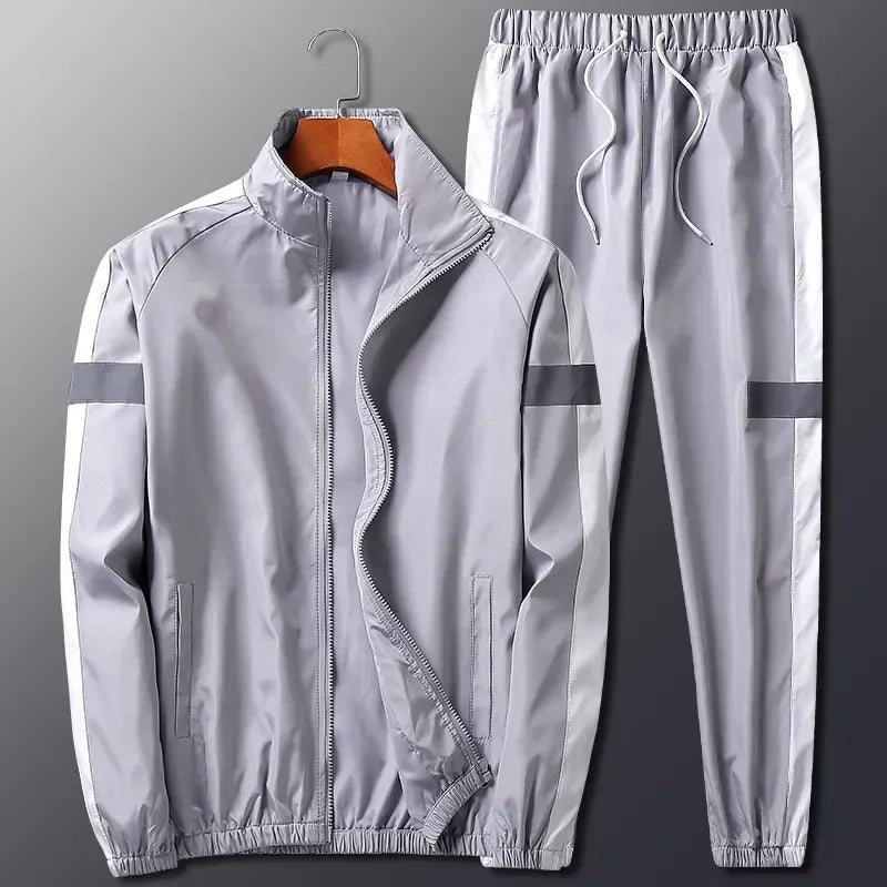 Conjunto deportivo de dos piezas para hombre: chaqueta con cremallera completa y pantalón jogger