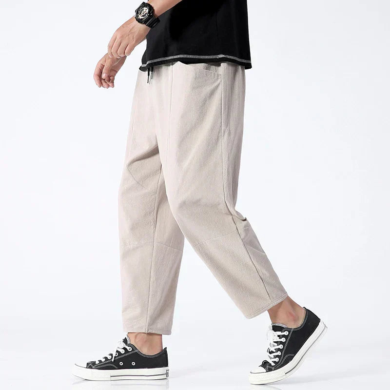 Pantalones cortos holgados para hombre con cintura elástica y bolsillos laterales