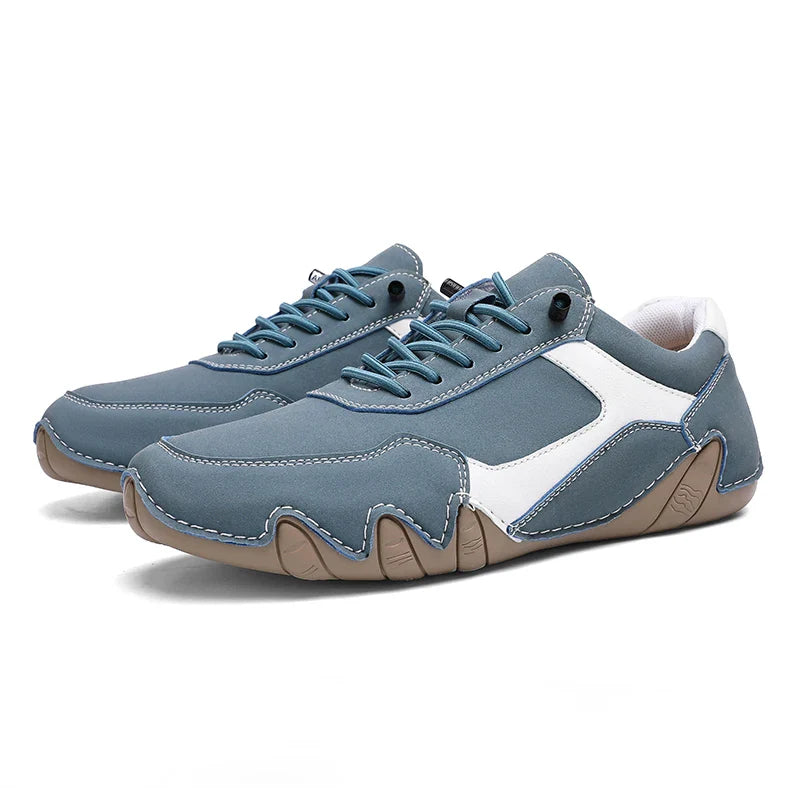 Mocasines con cordones para hombre con panel en contraste y suela texturizada