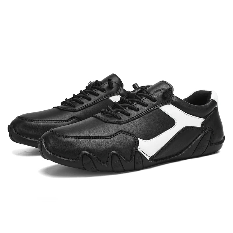 Mocasines con cordones para hombre con panel en contraste y suela texturizada