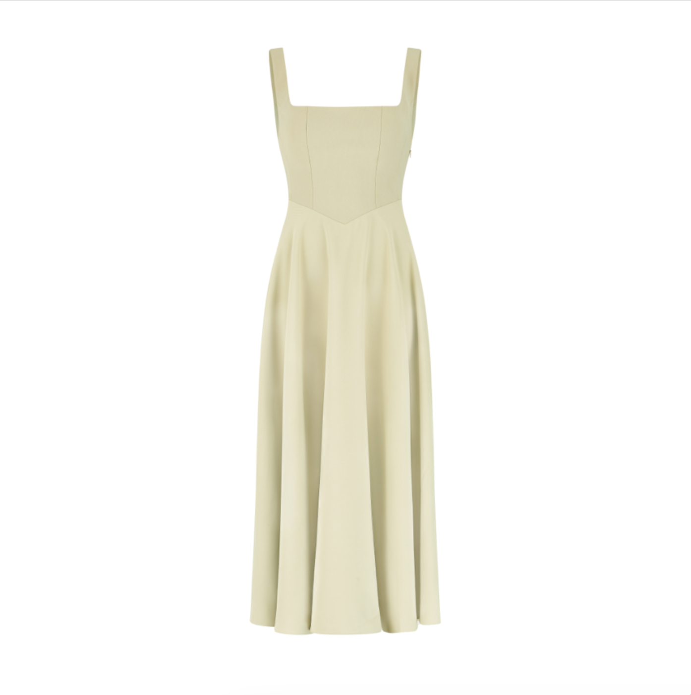 Vestido midi sin mangas con escote cuadrado y corte en A para mujer