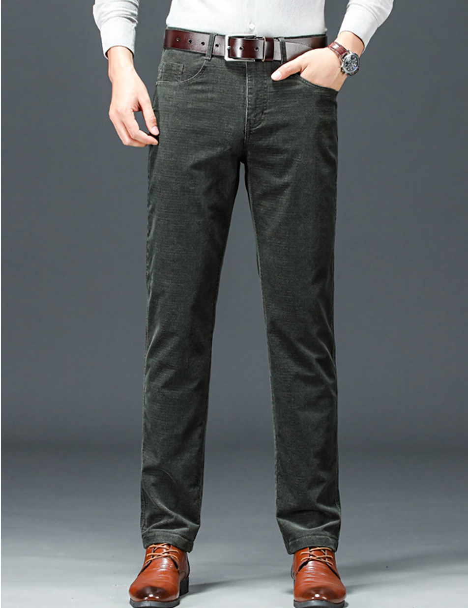 Pantalones de trabajo para hombre, corte ajustado, elásticos, estilo clásico con aspecto entallado.