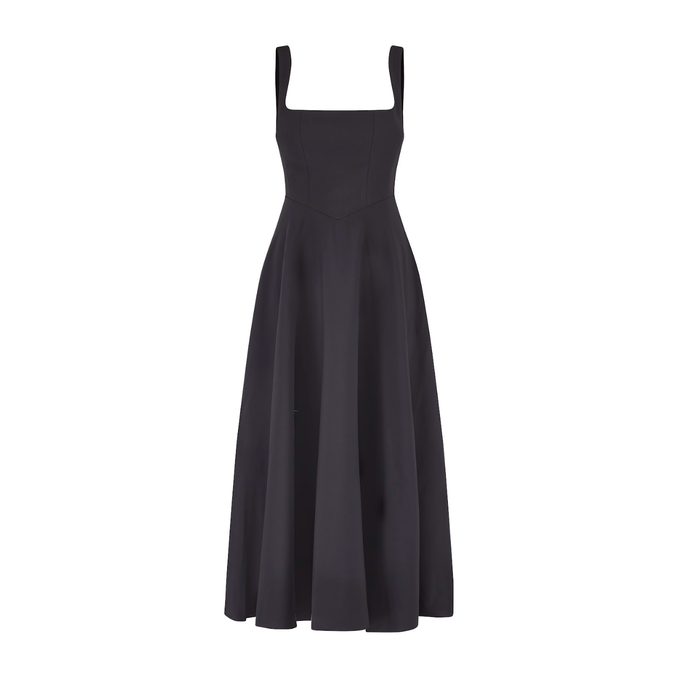 Vestido midi sin mangas con escote cuadrado y corte en A para mujer