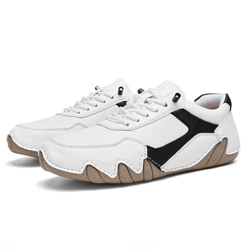 Mocasines con cordones para hombre con panel en contraste y suela texturizada