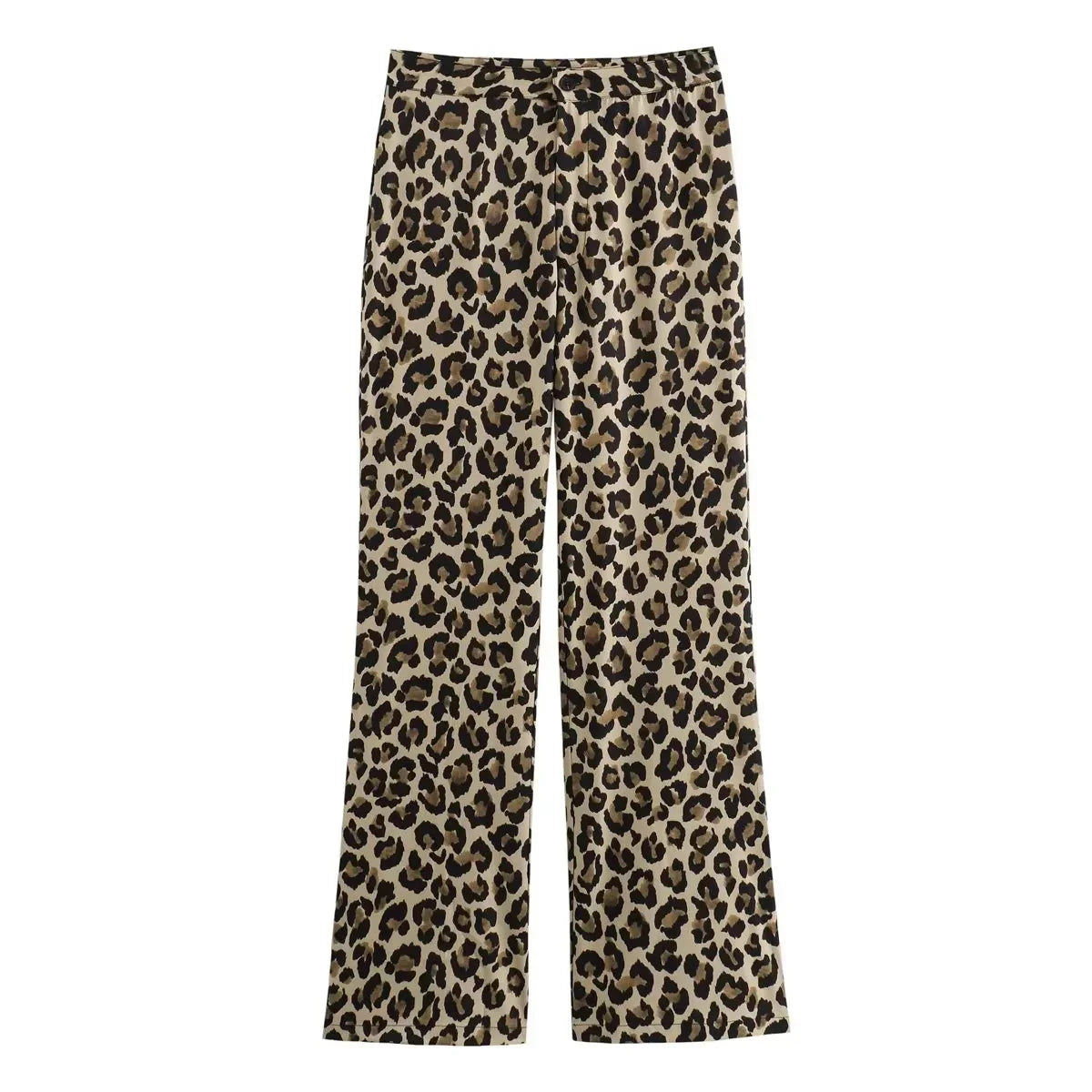 Pantalones anchos con estampado de leopardo para mujer