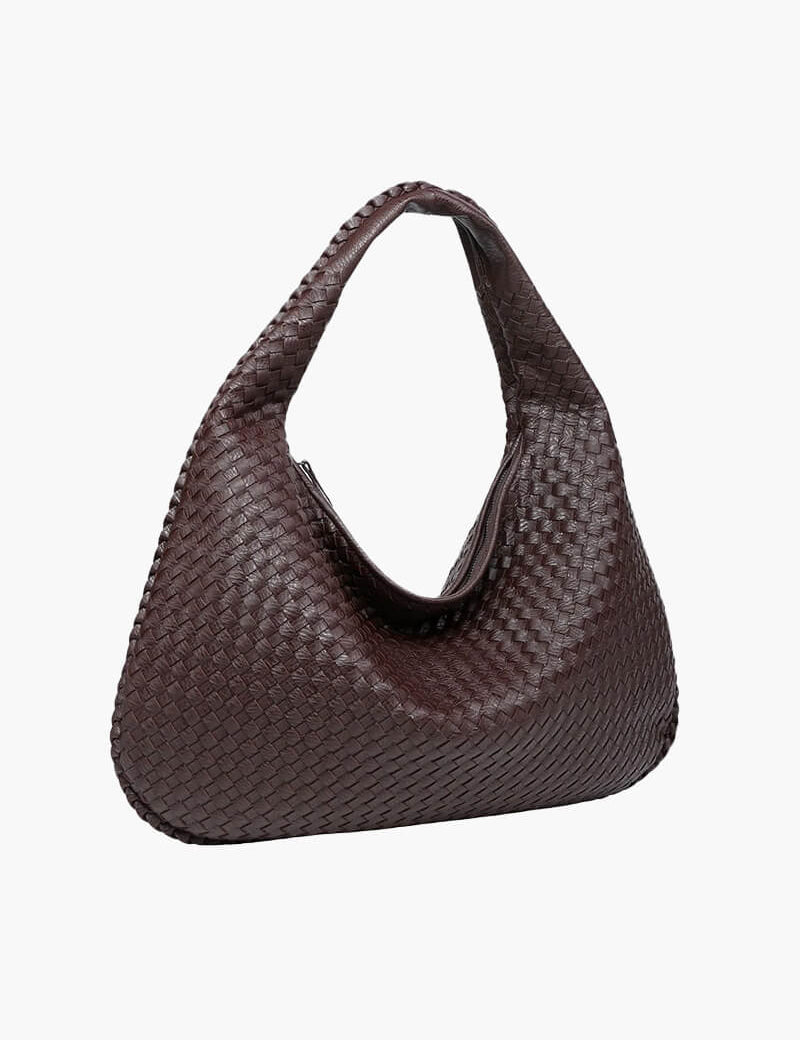 Bolso de hombro grande tejido para mujer con diseño holgado y suave