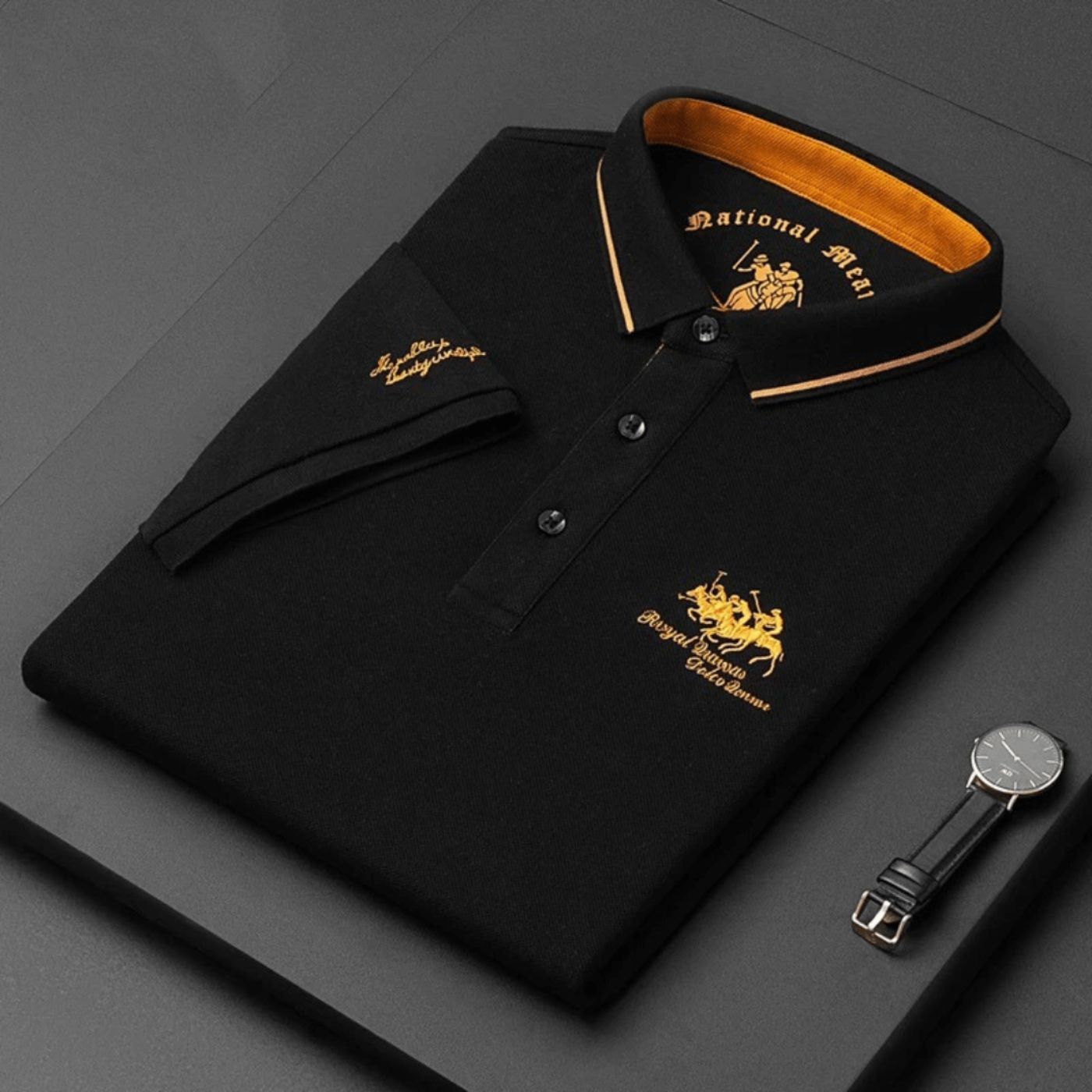 Polo clásico para hombre con logotipo bordado