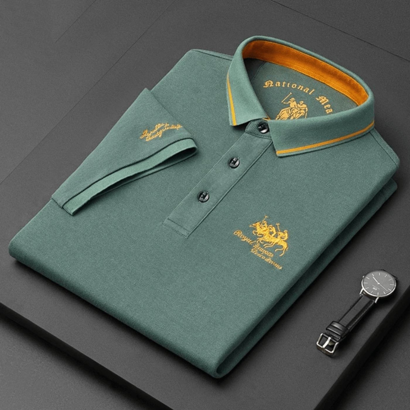 Polo clásico para hombre con logotipo bordado